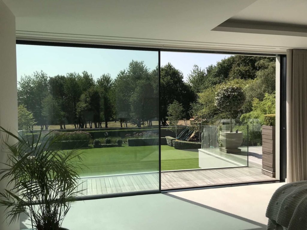 Ultraline black slimline sliding doors green monkey installation