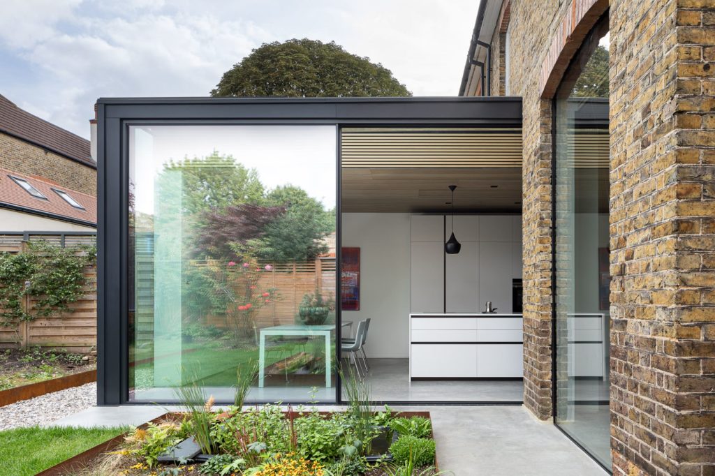 Kirkstall Road Ultraline black seamless sliding doors installation