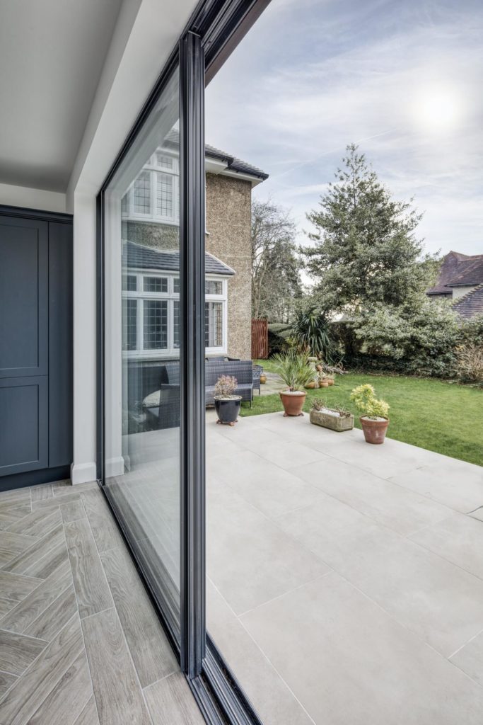 Highleaze grey aluminium Ultraline slimline sliding doors