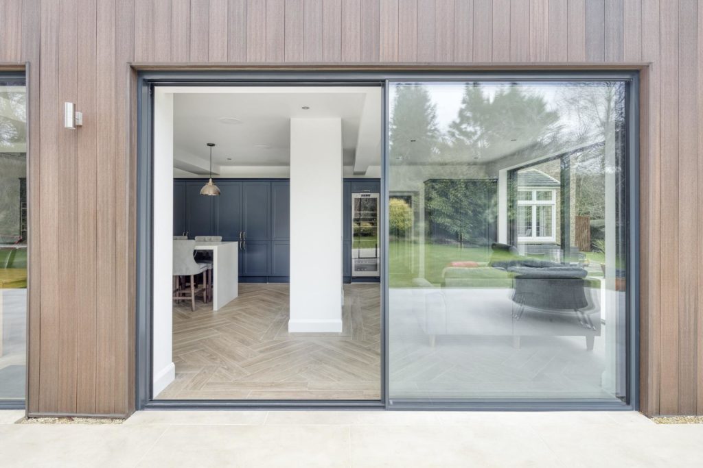 Highleaze grey aluminium Ultraline slimline sliding doors