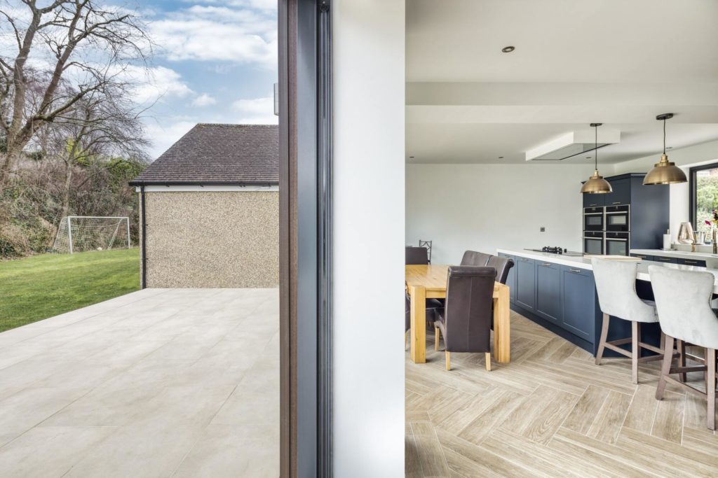 Highleaze grey aluminium Ultraline slimline sliding doors