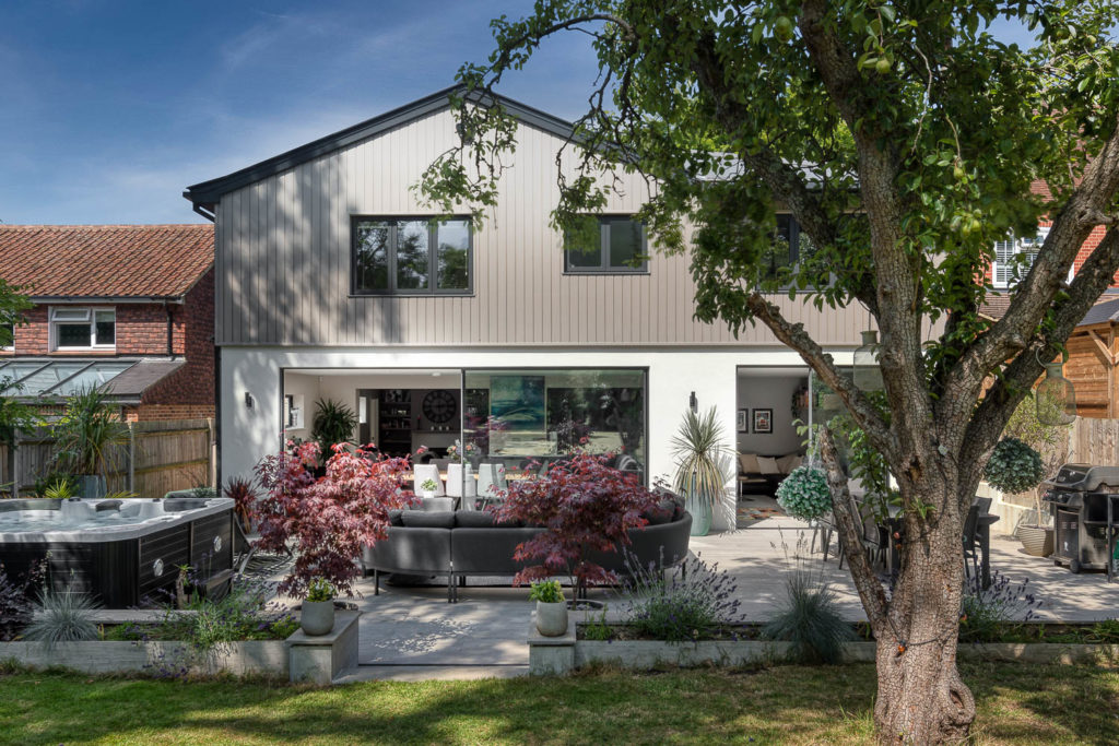 Black grey Ultraline sliding doors installation in Kent RAL7021