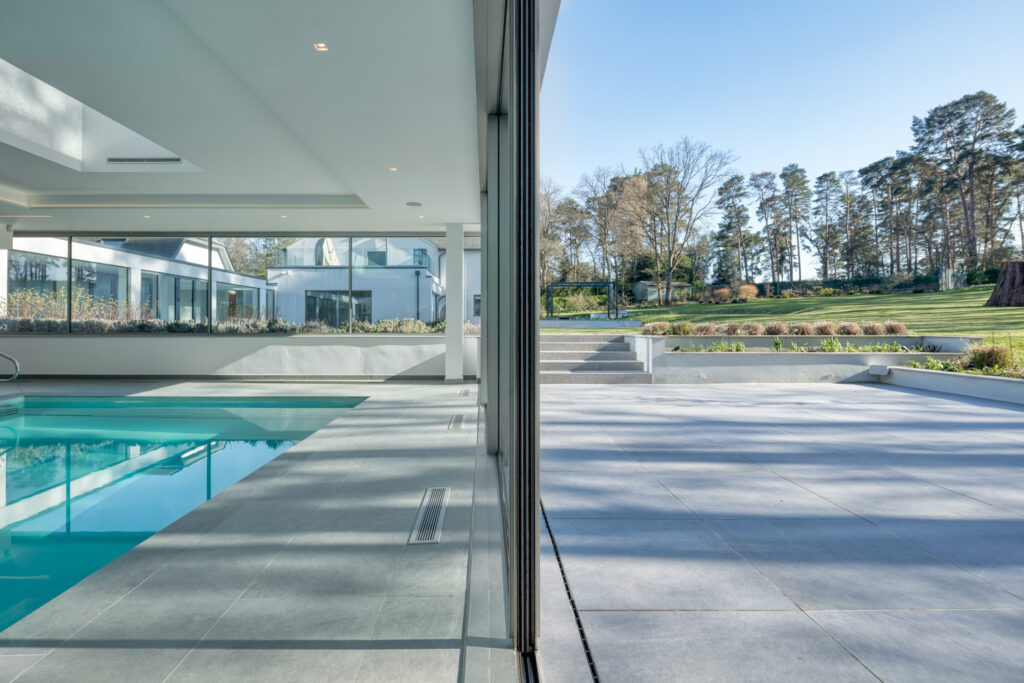 Pool house sliding doors from Minima Sliding doors installers silver sliding doors