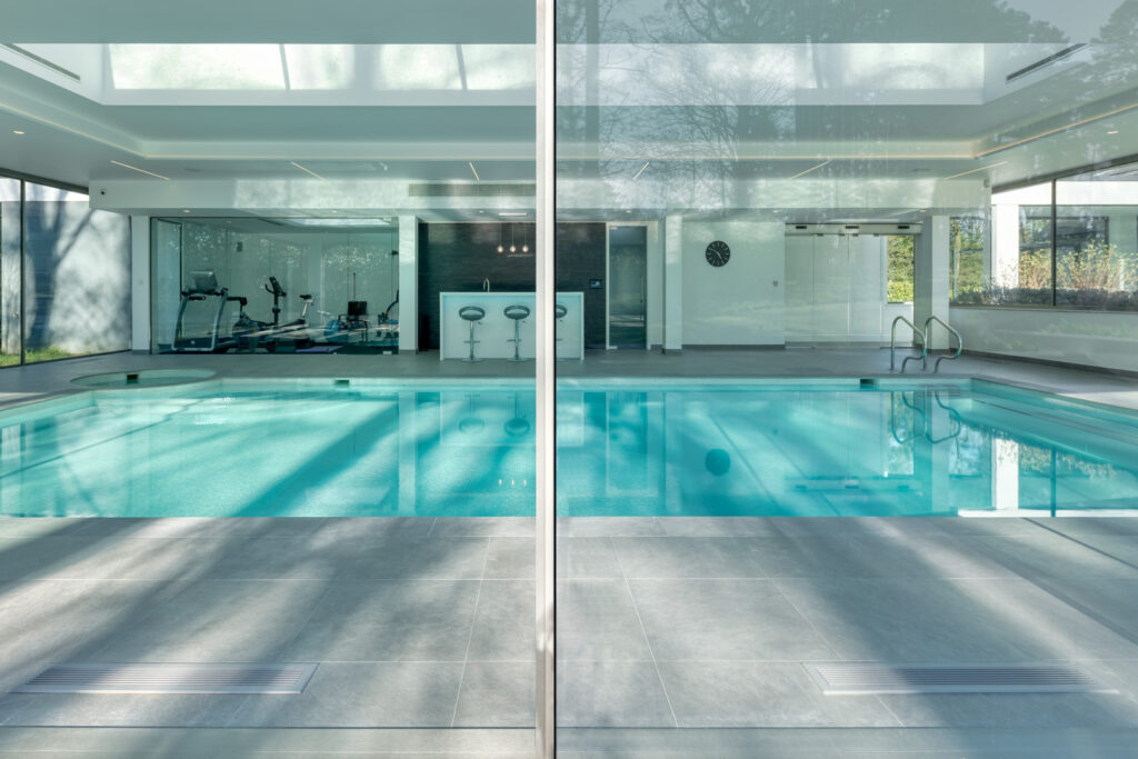 Pool house sliding doors from Minima Sliding doors installers silver sliding doors