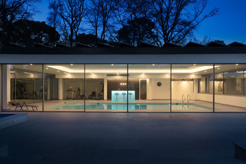 Pool house sliding doors from Minima Sliding doors installers silver sliding doors