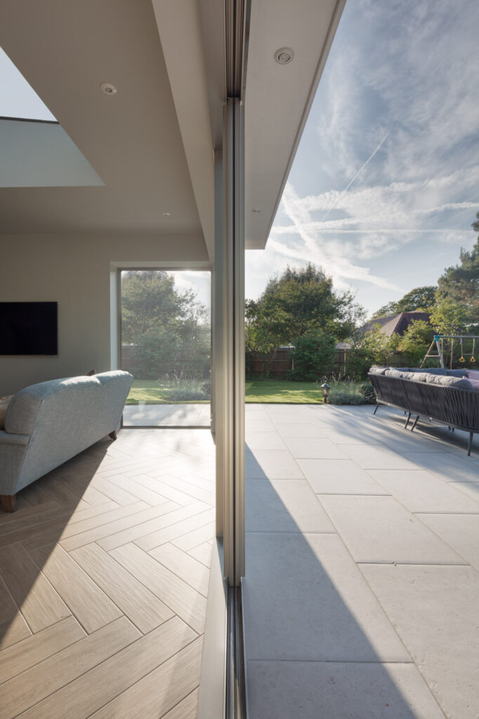 Brushed Platinum slimline sliding door